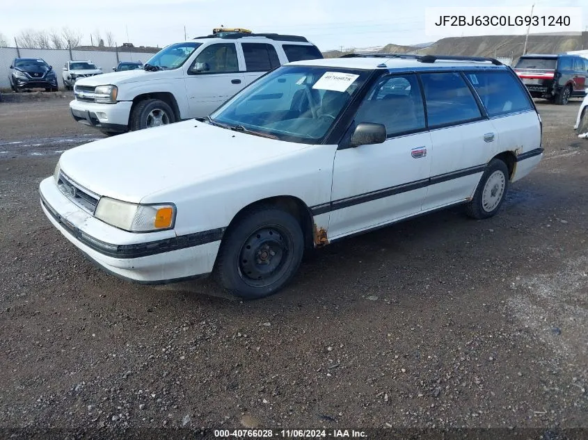 1990 Subaru Legacy L/Hx/Px/Rx VIN: JF2BJ63C0LG931240 Lot: 40766028