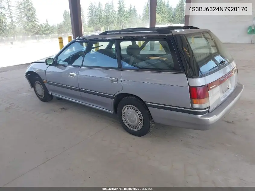 1992 Subaru Legacy L VIN: 4S3BJ6324N7920170 Lot: 42450776