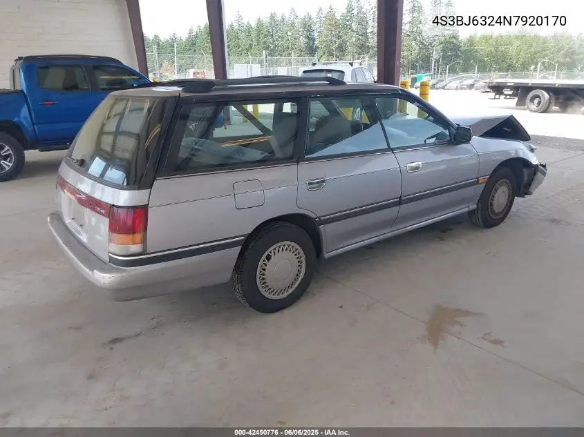 1992 Subaru Legacy L VIN: 4S3BJ6324N7920170 Lot: 42450776