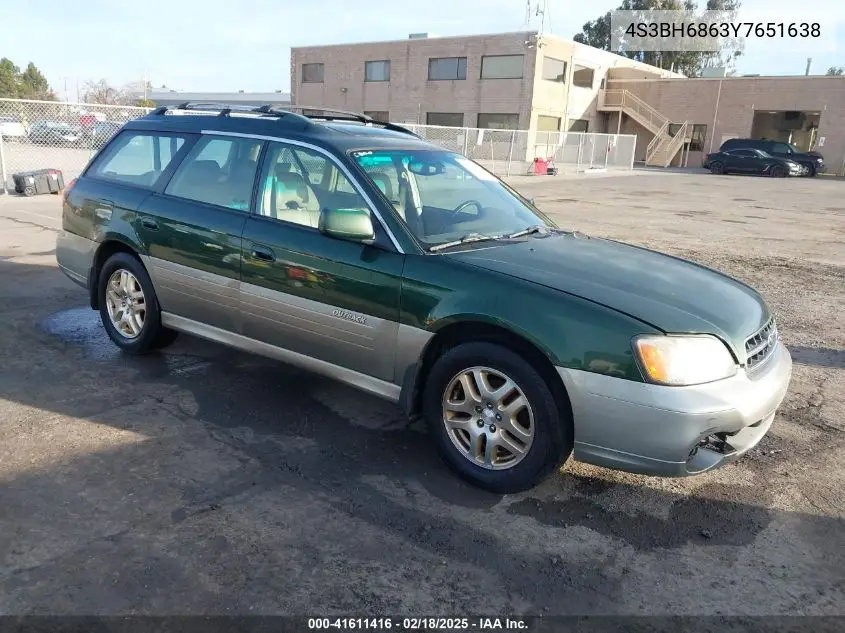 2000 Subaru Outback Limited VIN: 4S3BH6863Y7651638 Lot: 41611416