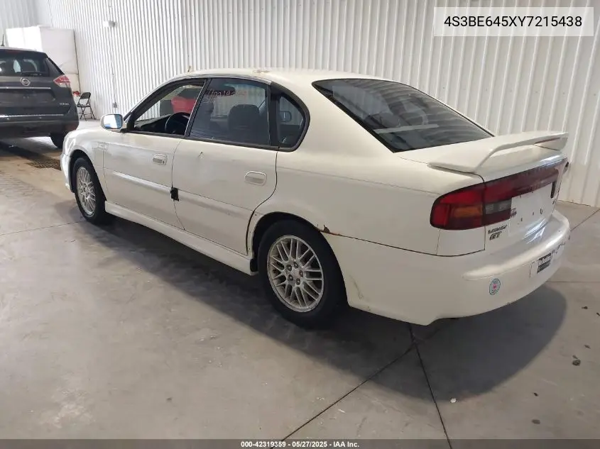 2000 Subaru Legacy Gt VIN: 4S3BE645XY7215438 Lot: 42319359