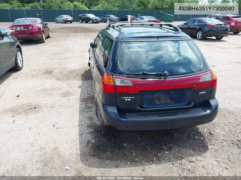 2000 Subaru Legacy L VIN: 4S3BH6351Y7300080 Lot: 42778828