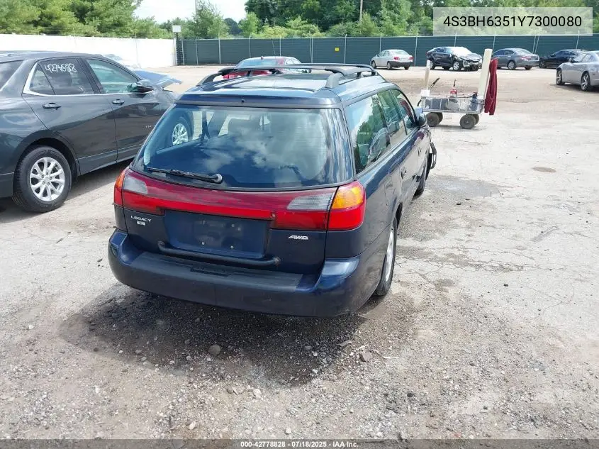 2000 Subaru Legacy L VIN: 4S3BH6351Y7300080 Lot: 42778828