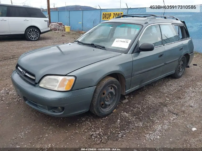 2001 Subaru Legacy L VIN: 4S3BH635917310586 Lot: 41794830