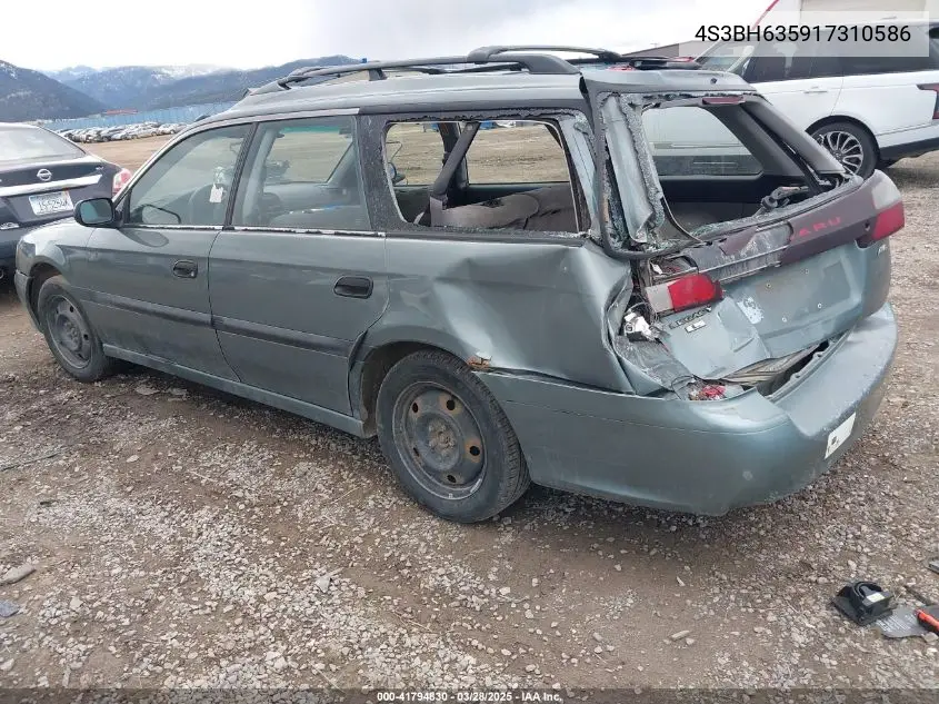 2001 Subaru Legacy L VIN: 4S3BH635917310586 Lot: 41794830