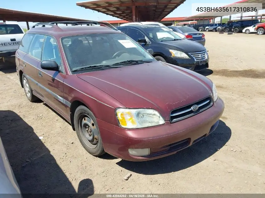2001 Subaru Legacy L VIN: 4S3BH635617310836 Lot: 42044202