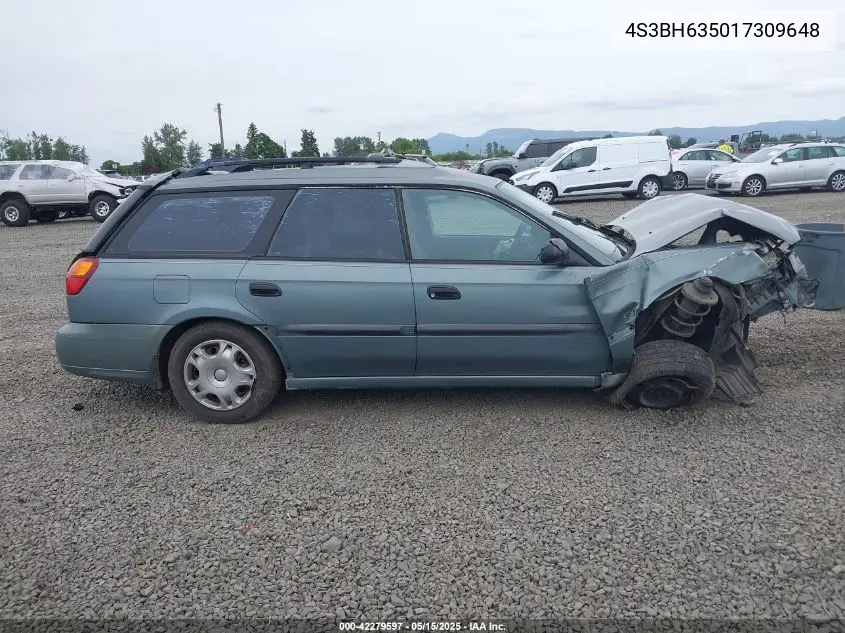 2001 Subaru Legacy L VIN: 4S3BH635017309648 Lot: 42279597