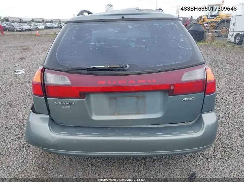 2001 Subaru Legacy L VIN: 4S3BH635017309648 Lot: 42279597