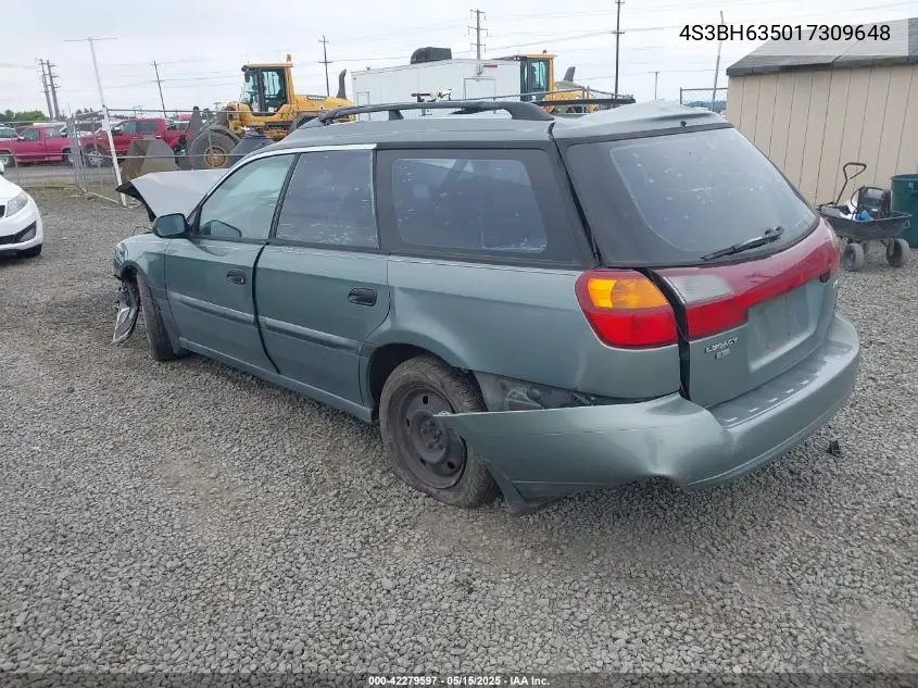 2001 Subaru Legacy L VIN: 4S3BH635017309648 Lot: 42279597