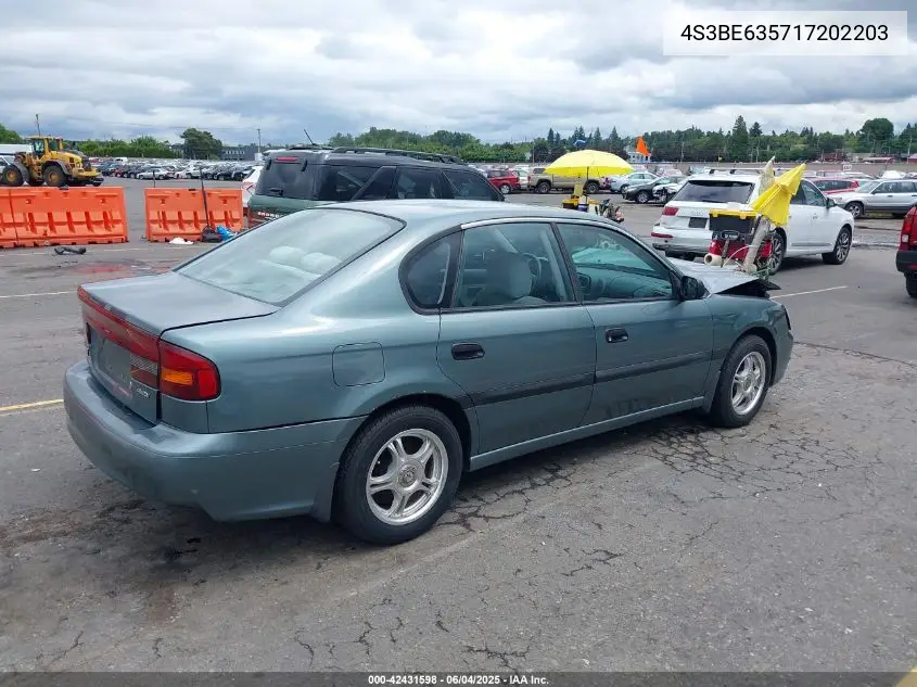 2001 Subaru Legacy L VIN: 4S3BE635717202203 Lot: 42431598