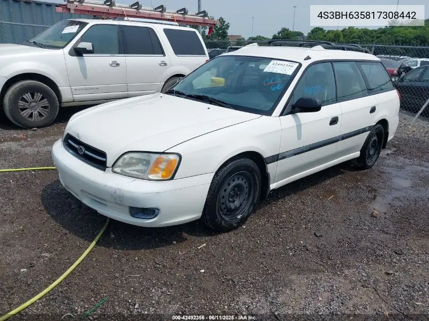 2001 Subaru Legacy L VIN: 4S3BH635817308442 Lot: 42492356