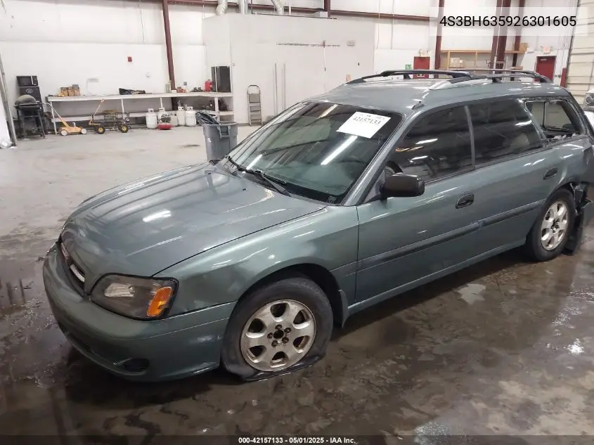 2002 Subaru Legacy L VIN: 4S3BH635926301605 Lot: 42157133