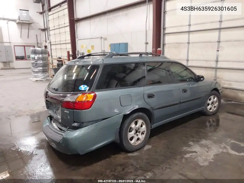 2002 Subaru Legacy L VIN: 4S3BH635926301605 Lot: 42157133