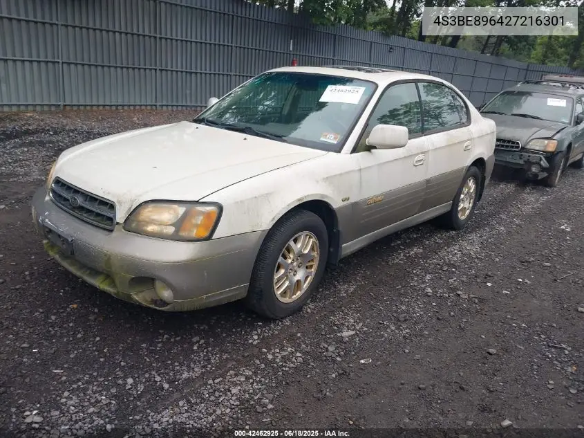 2002 Subaru Outback H6-3.0/H6-3.0 Vdc VIN: 4S3BE896427216301 Lot: 42462925