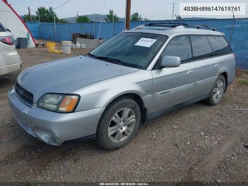 2004 Subaru Outback H6-3.0 Vdc VIN: 4S3BH896147619761 Lot: 42432138