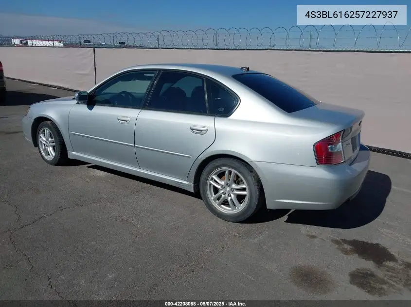 2005 Subaru Legacy 2.5I VIN: 4S3BL616257227937 Lot: 42208088