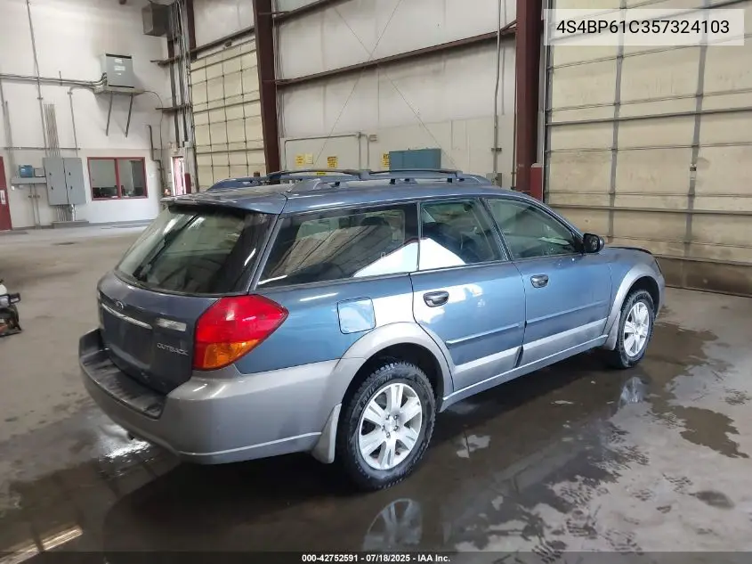 2005 Subaru Legacy (Natl) 2.5I/Outback VIN: 4S4BP61C357324103 Lot: 42752591