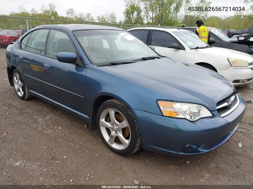 2006 Subaru Legacy 2.5I Limited VIN: 4S3BL626567214034 Lot: 42181834