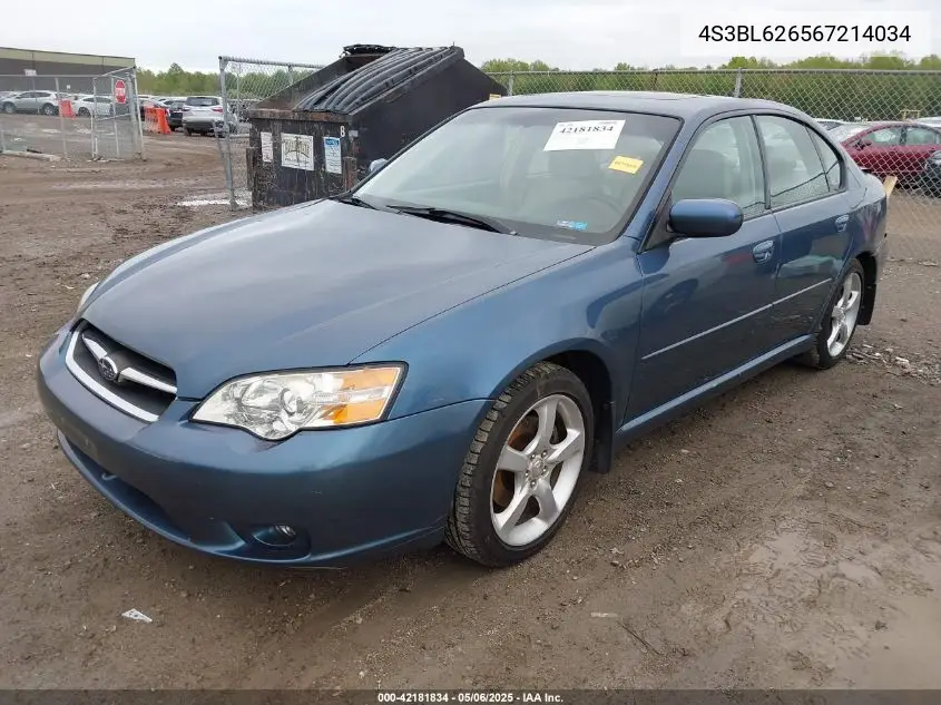 2006 Subaru Legacy 2.5I Limited VIN: 4S3BL626567214034 Lot: 42181834