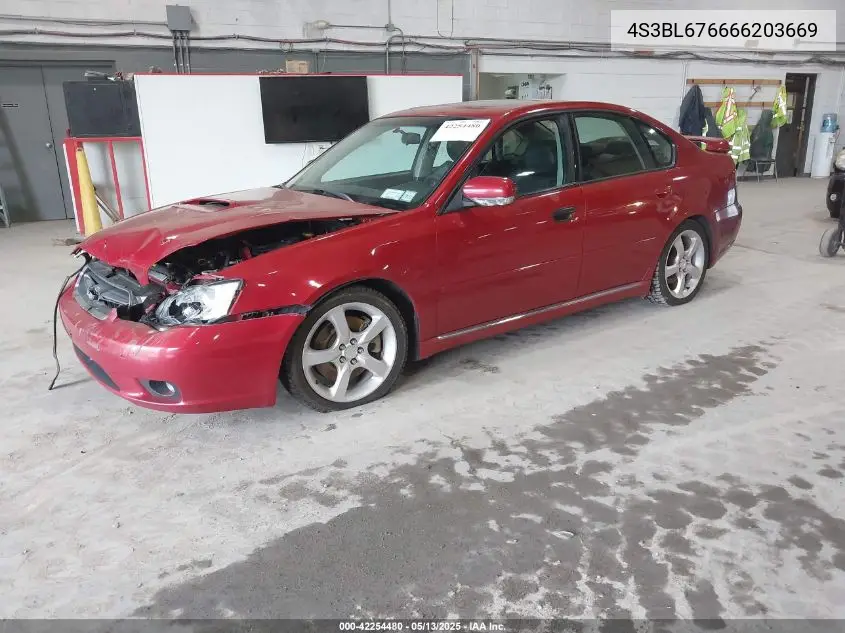 2006 Subaru Legacy 2.5Gt Limited/2.5Gt Spec.b VIN: 4S3BL676666203669 Lot: 42254480