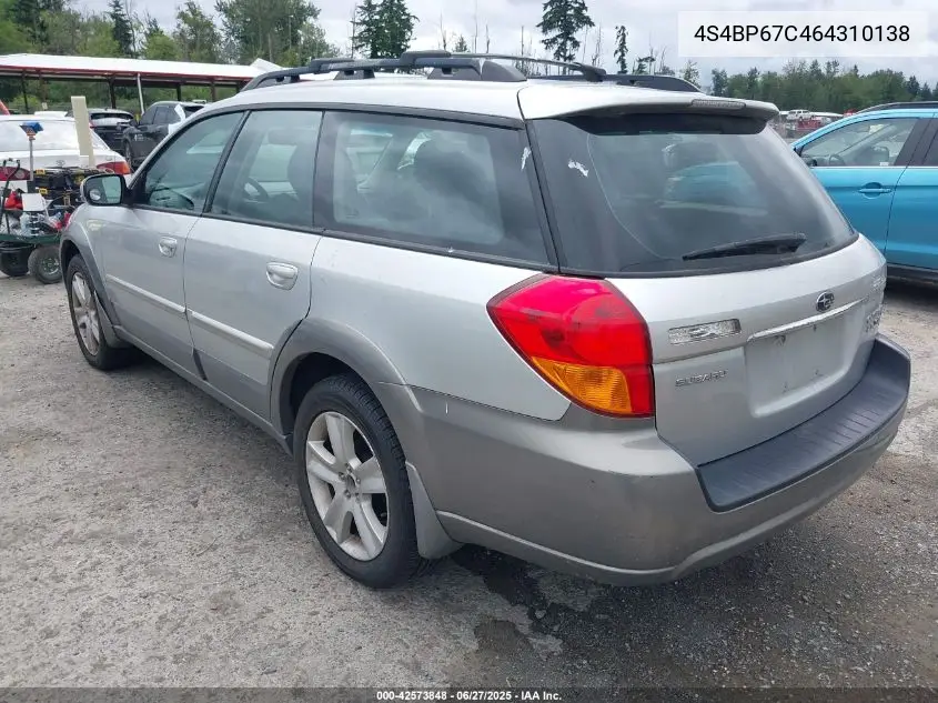 2006 Subaru Legacy Outback 2.5 Xt Limited VIN: 4S4BP67C464310138 Lot: 42573848