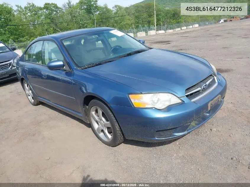 2007 Subaru Legacy 2.5I VIN: 4S3BL616477212326 Lot: 42232005