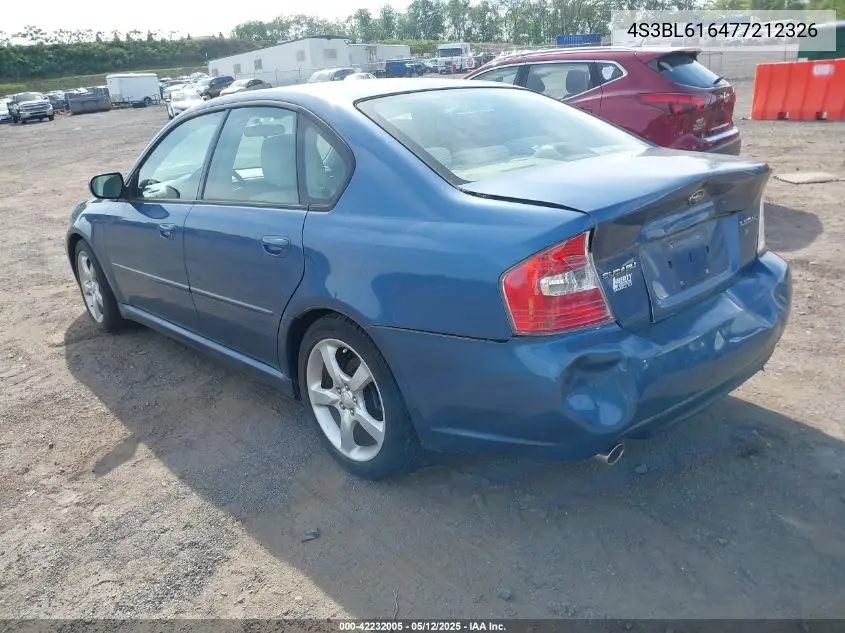 2007 Subaru Legacy 2.5I VIN: 4S3BL616477212326 Lot: 42232005