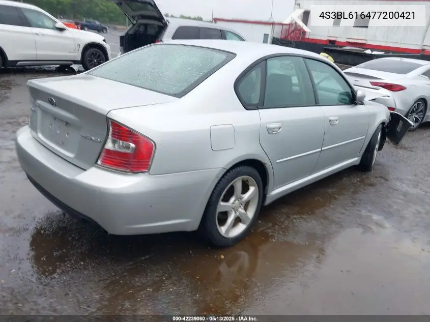 2007 Subaru Legacy 2.5I VIN: 4S3BL616477200421 Lot: 42239060
