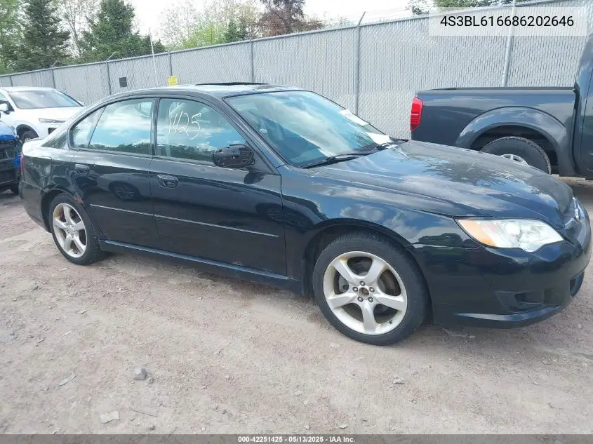 2008 Subaru Legacy 2.5I VIN: 4S3BL616686202646 Lot: 42251425