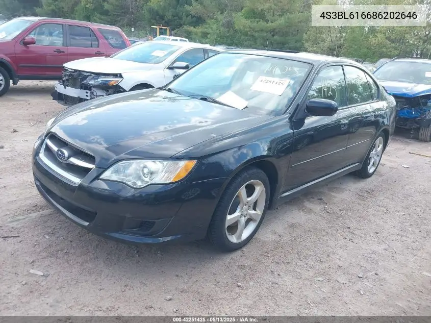 2008 Subaru Legacy 2.5I VIN: 4S3BL616686202646 Lot: 42251425
