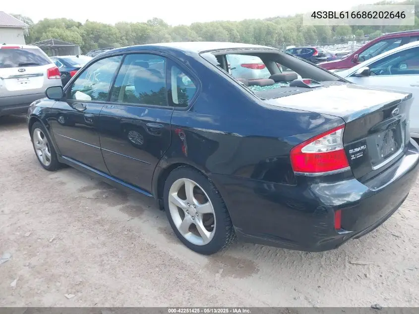 2008 Subaru Legacy 2.5I VIN: 4S3BL616686202646 Lot: 42251425