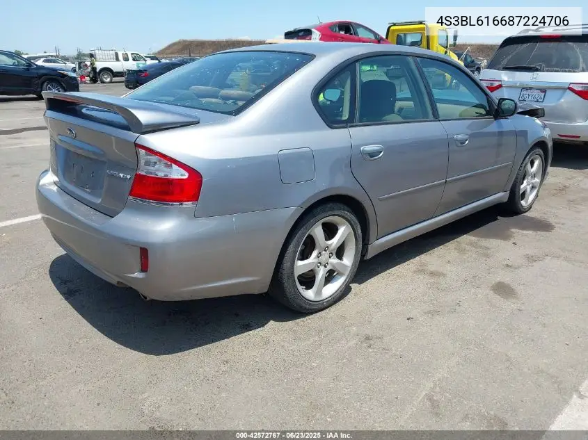 2008 Subaru Legacy 2.5I VIN: 4S3BL616687224706 Lot: 42572767