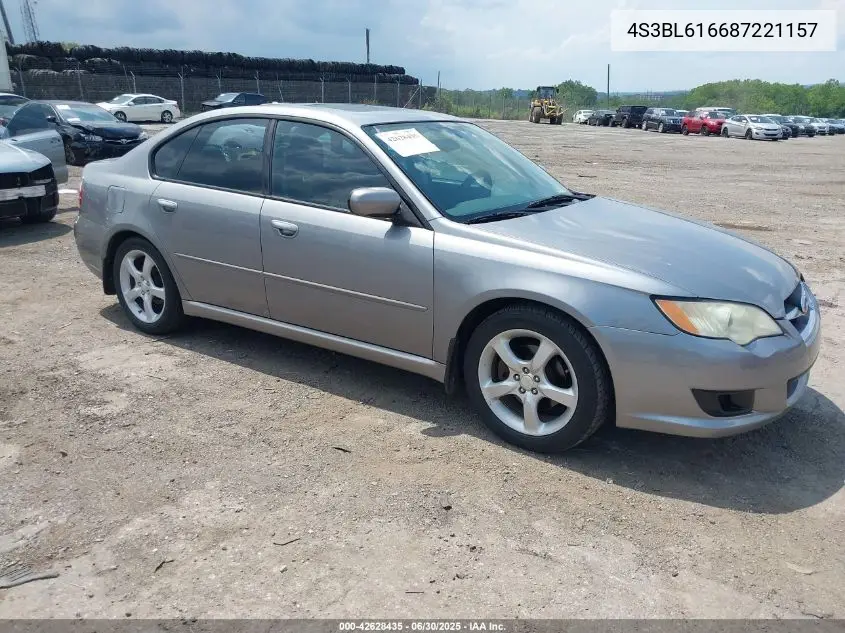 2008 Subaru Legacy 2.5I VIN: 4S3BL616687221157 Lot: 42628435