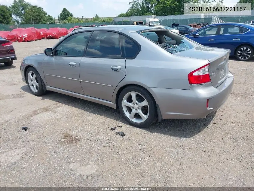 2008 Subaru Legacy 2.5I VIN: 4S3BL616687221157 Lot: 42628435
