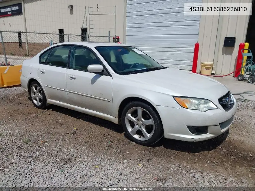 2008 Subaru Legacy 2.5I VIN: 4S3BL616386226810 Lot: 42765827