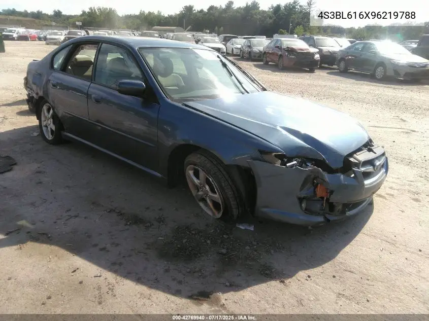 2009 Subaru Legacy 2.5I VIN: 4S3BL616X96219788 Lot: 42769940