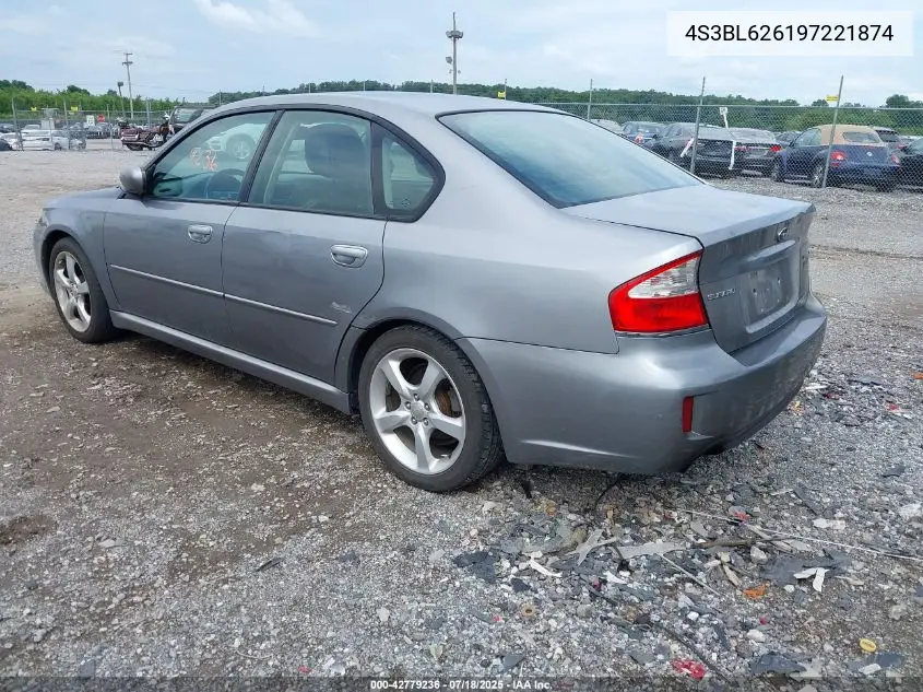 2009 Subaru Legacy 2.5I Limited VIN: 4S3BL626197221874 Lot: 42779236