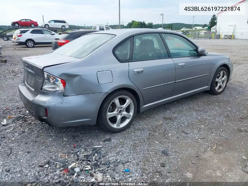 2009 Subaru Legacy 2.5I Limited VIN: 4S3BL626197221874 Lot: 42779236