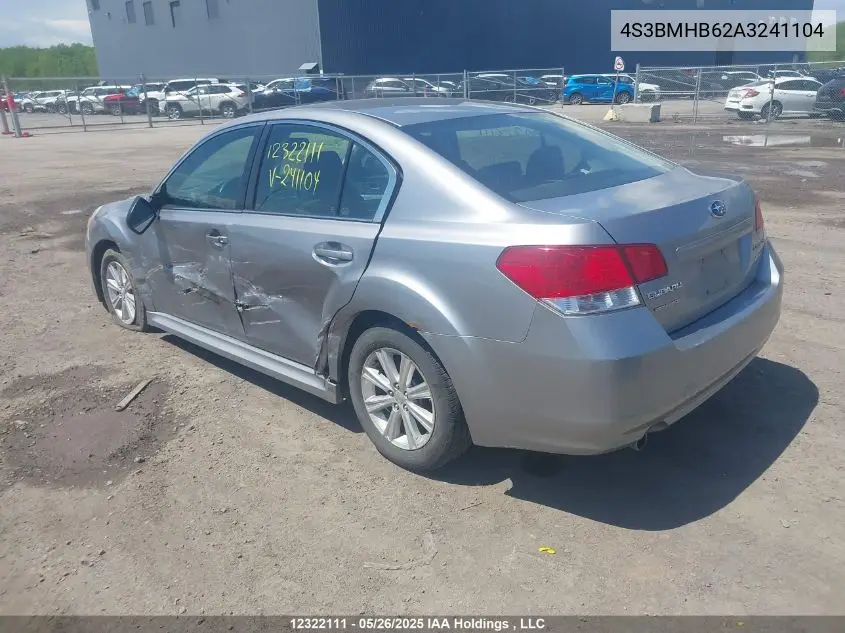 2010 Subaru Legacy 2.5I Premium VIN: 4S3BMHB62A3241104 Lot: 12322111