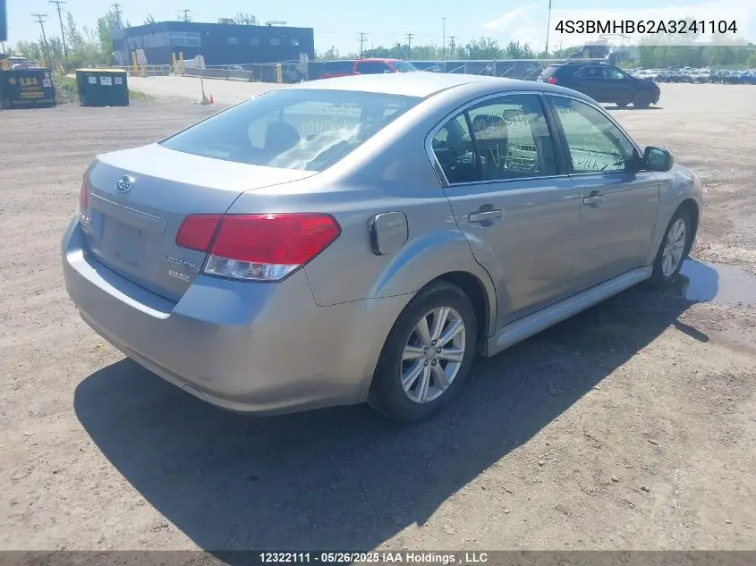2010 Subaru Legacy 2.5I Premium VIN: 4S3BMHB62A3241104 Lot: 12322111