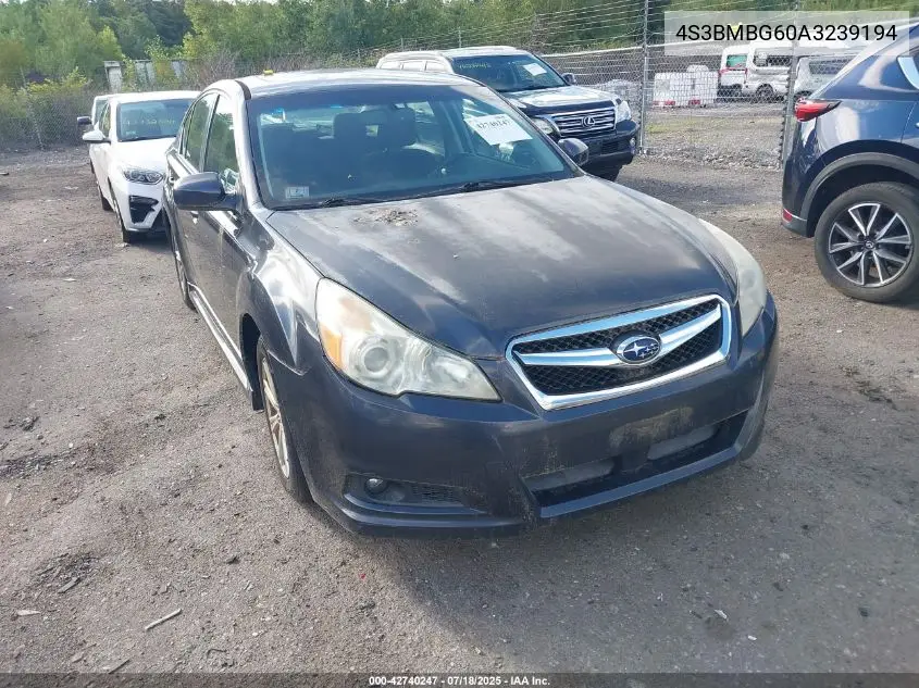 2010 Subaru Legacy 2.5I Premium VIN: 4S3BMBG60A3239194 Lot: 42740247
