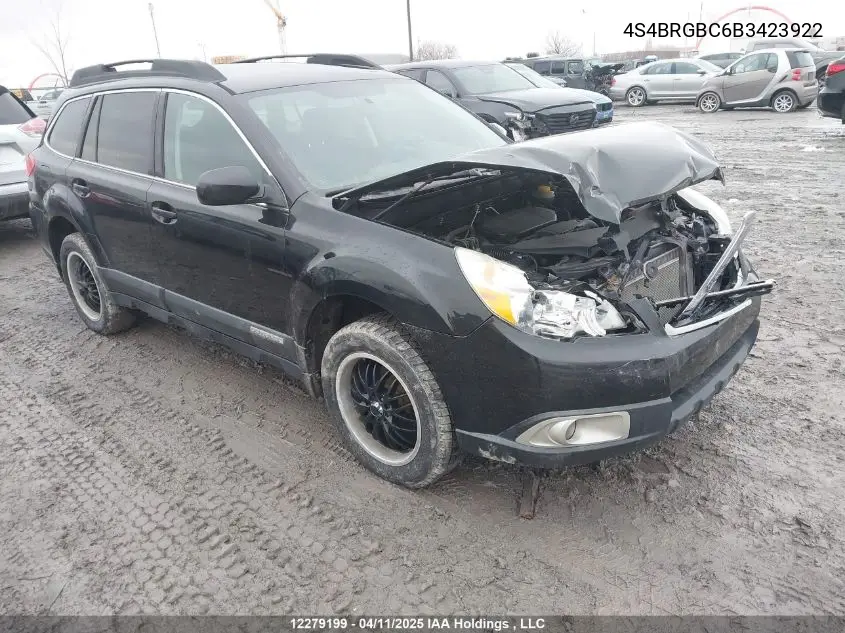 2011 Subaru Legacy Outback VIN: 4S4BRGBC6B3423922 Lot: 12279199