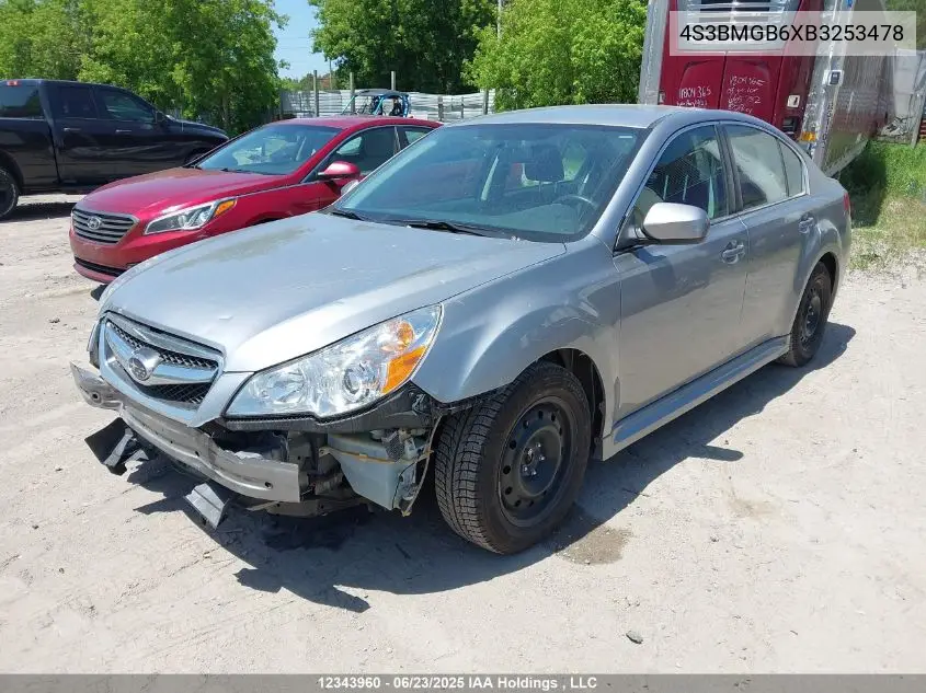 2011 Subaru Legacy 2.5I Premium VIN: 4S3BMGB6XB3253478 Lot: 12343960