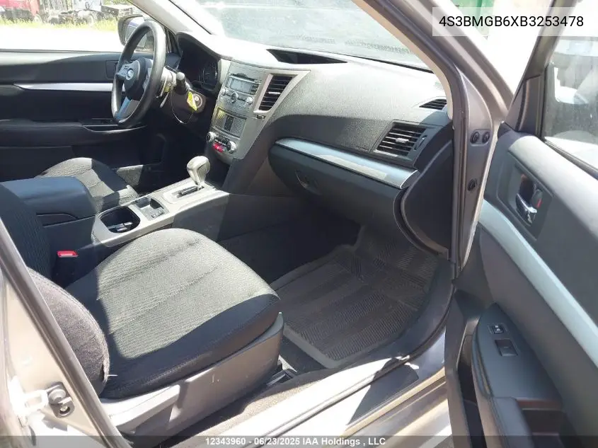 2011 Subaru Legacy 2.5I Premium VIN: 4S3BMGB6XB3253478 Lot: 12343960