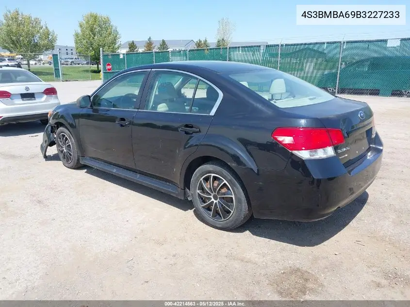 2011 Subaru Legacy 2.5I VIN: 4S3BMBA69B3227233 Lot: 42214563