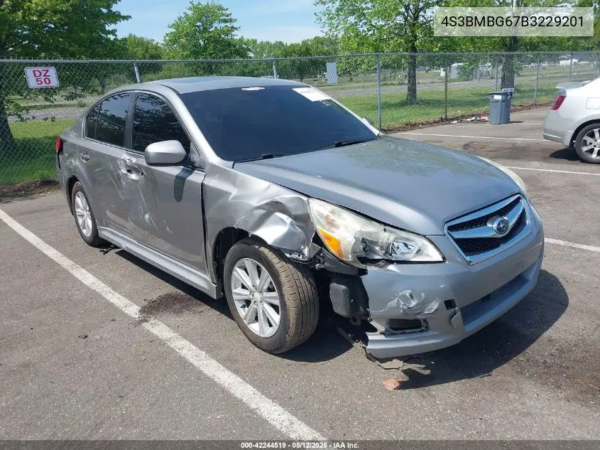 2011 Subaru Legacy 2.5I Premium VIN: 4S3BMBG67B3229201 Lot: 42244519