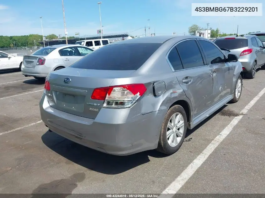 2011 Subaru Legacy 2.5I Premium VIN: 4S3BMBG67B3229201 Lot: 42244519
