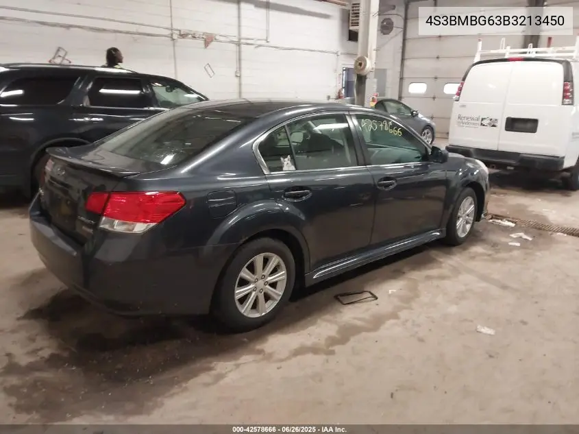 2011 Subaru Legacy 2.5I Premium VIN: 4S3BMBG63B3213450 Lot: 42578666
