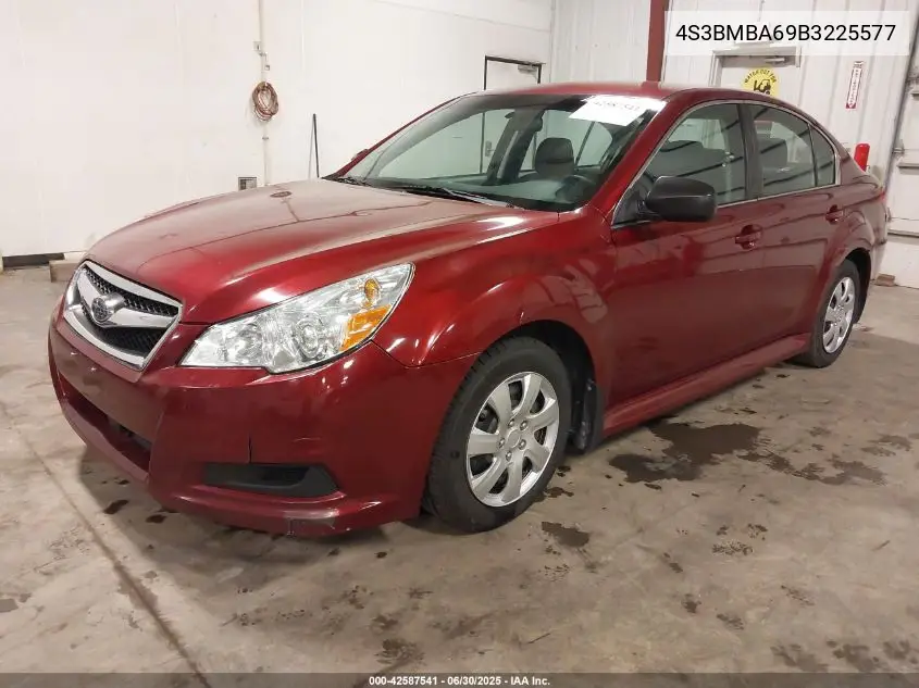2011 Subaru Legacy 2.5I VIN: 4S3BMBA69B3225577 Lot: 42587541