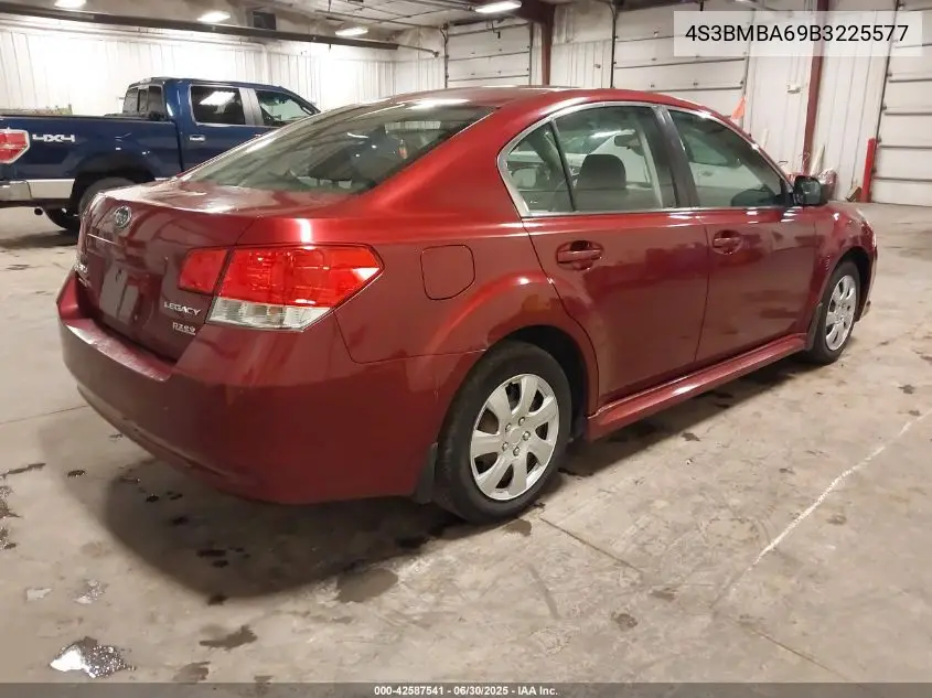 2011 Subaru Legacy 2.5I VIN: 4S3BMBA69B3225577 Lot: 42587541
